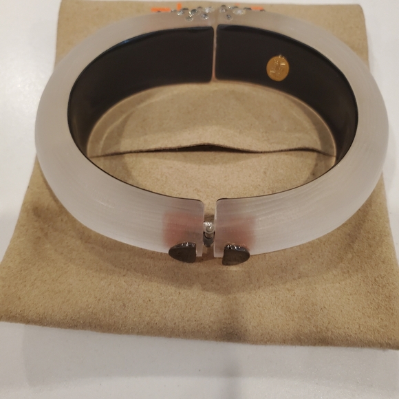 Alexis Bittar Lucite, Crystal Studded Hinge Bracelet, NWOT - Picture 5 of 5